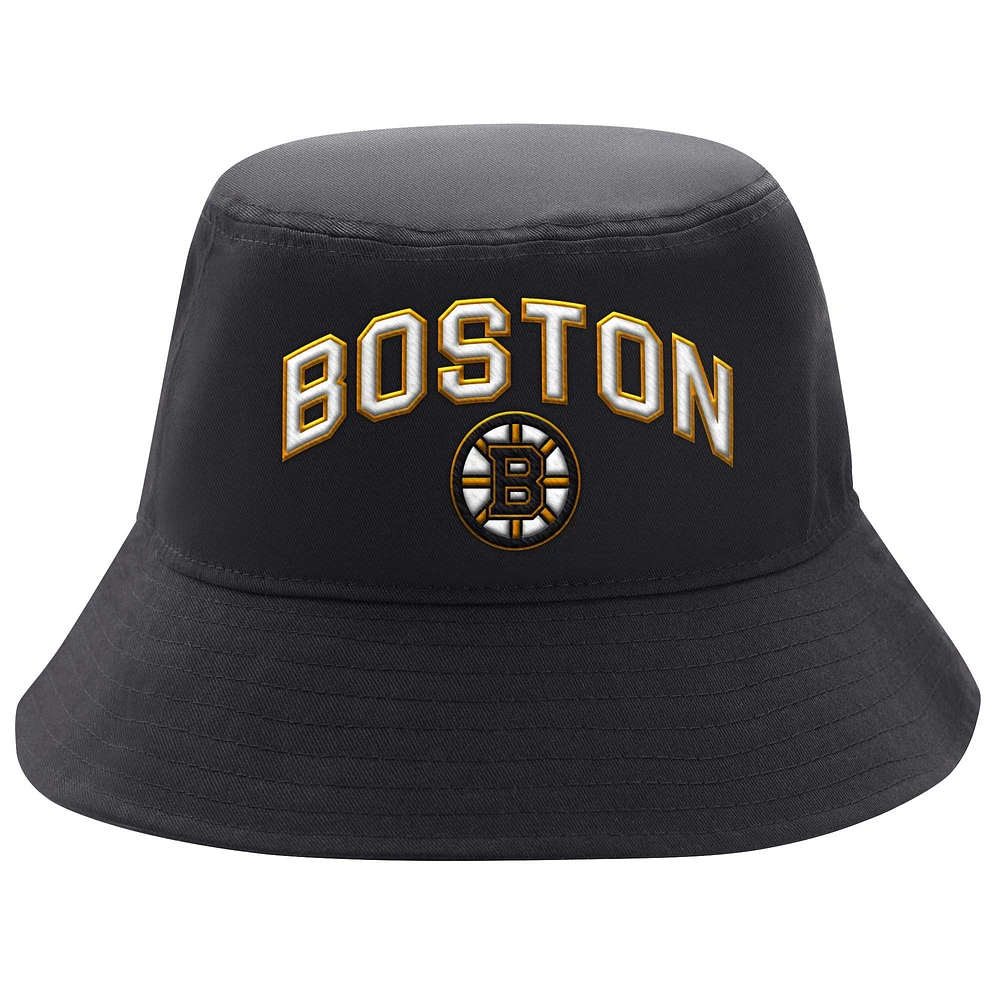 Men's Starter Black Boston Bruins Arch Logo Bucket Hat