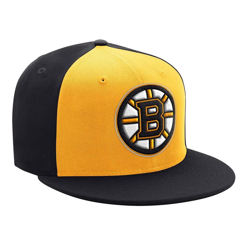 Men's Starter Black/Gold Boston Bruins Primary Logo Two-Tone Adjustable Hat