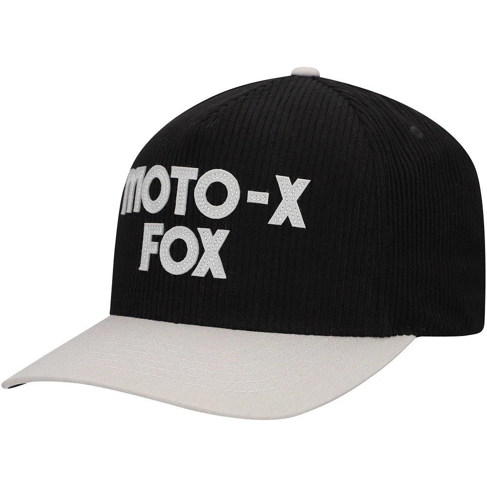 Men's Black Fox Racing Moto-X Corduroy Snapback Adjustable Hat