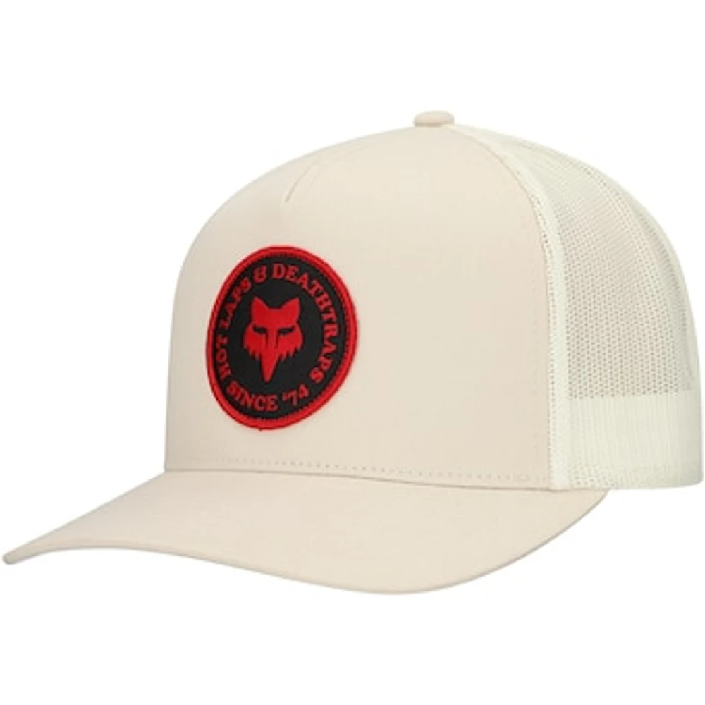 Men's Cream Fox Racing Hotlaps Trucker Adjustable Hat