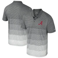 Men's Colosseum Gray Alabama Crimson Tide Striped Mesh Polo