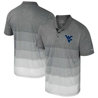 Men's Colosseum Gray West Virginia Mountaineers Striped Mesh Polo