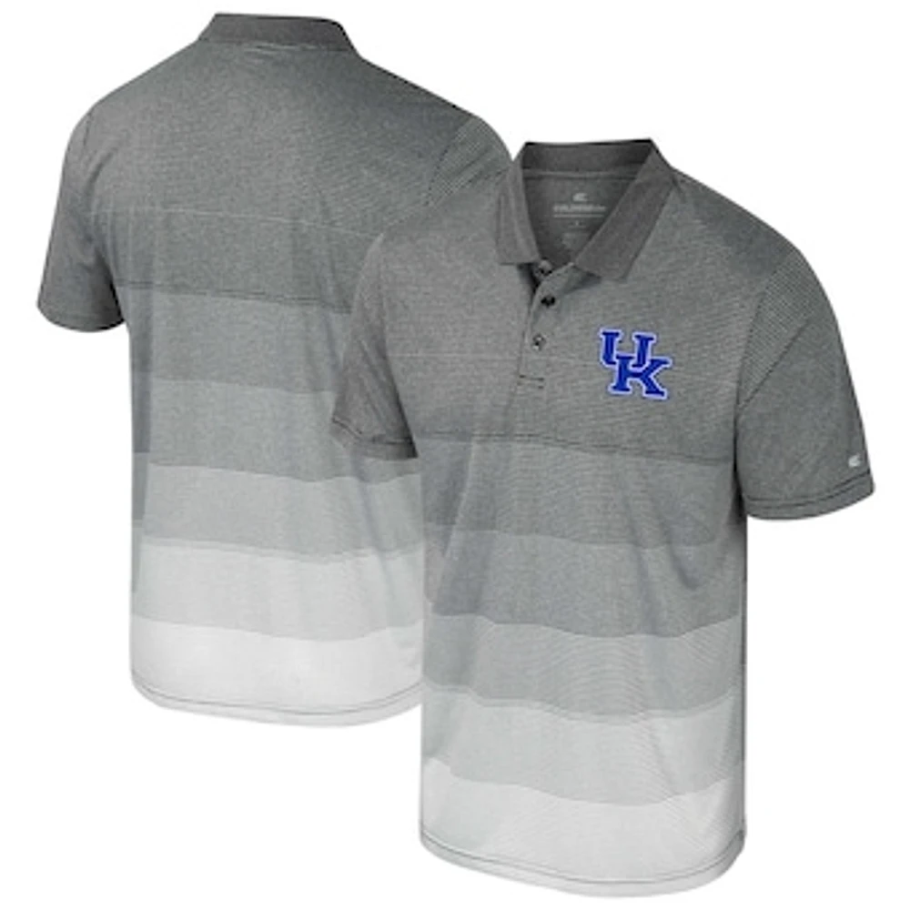 Men's Colosseum Gray Kentucky Wildcats Striped Mesh Polo