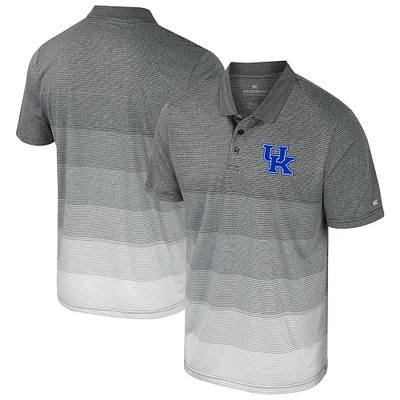 Men's Colosseum Gray Kentucky Wildcats Striped Mesh Polo