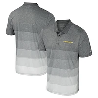 Men's Colosseum Gray Oregon Ducks Striped Mesh Polo