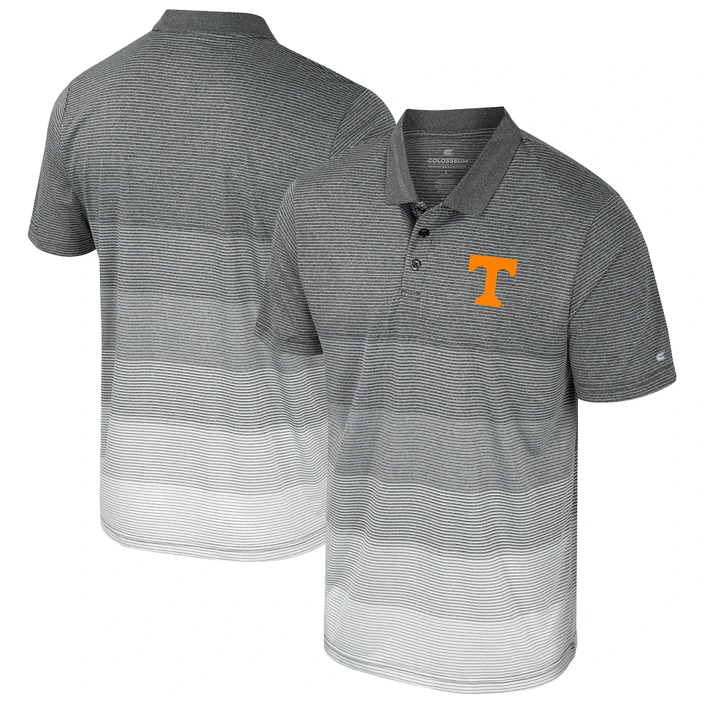 Men's Colosseum Gray Tennessee Volunteers Striped Mesh Polo