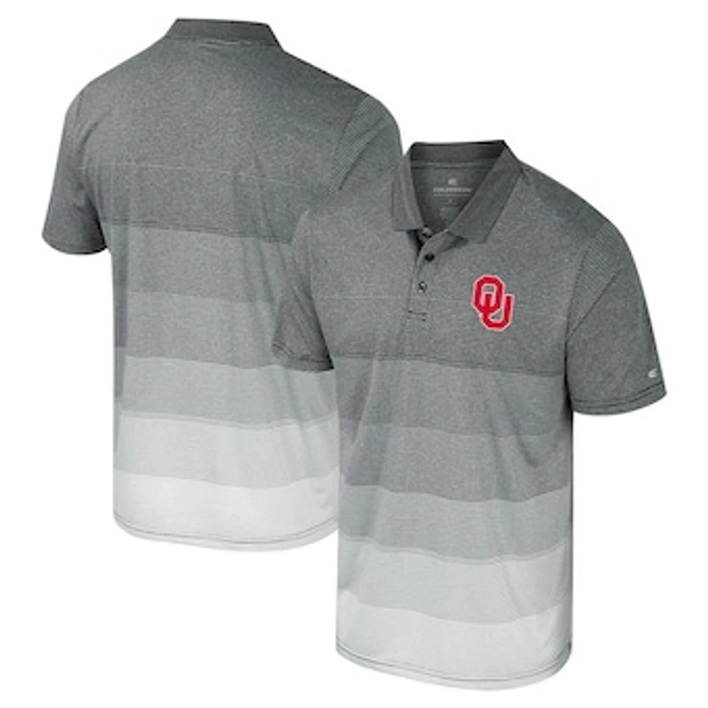 Men's Colosseum Gray Oklahoma Sooners Striped Mesh Polo