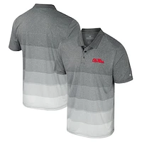 Men's Colosseum Gray Ole Miss Rebels Striped Mesh Polo