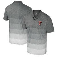 Men's Colosseum Gray Texas Tech Red Raiders Striped Mesh Polo