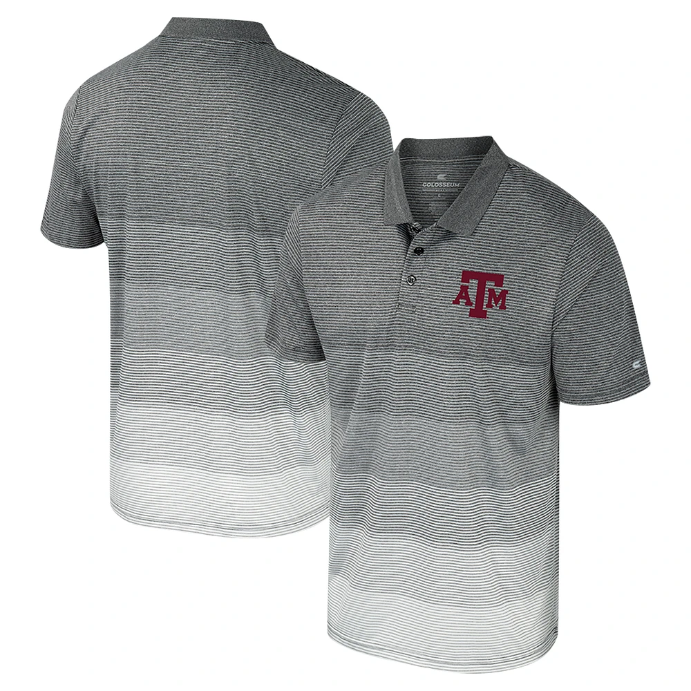 Men's Colosseum Gray Texas A&M Aggies Striped Mesh Polo