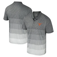 Men's Colosseum Gray Texas Longhorns Striped Mesh Polo