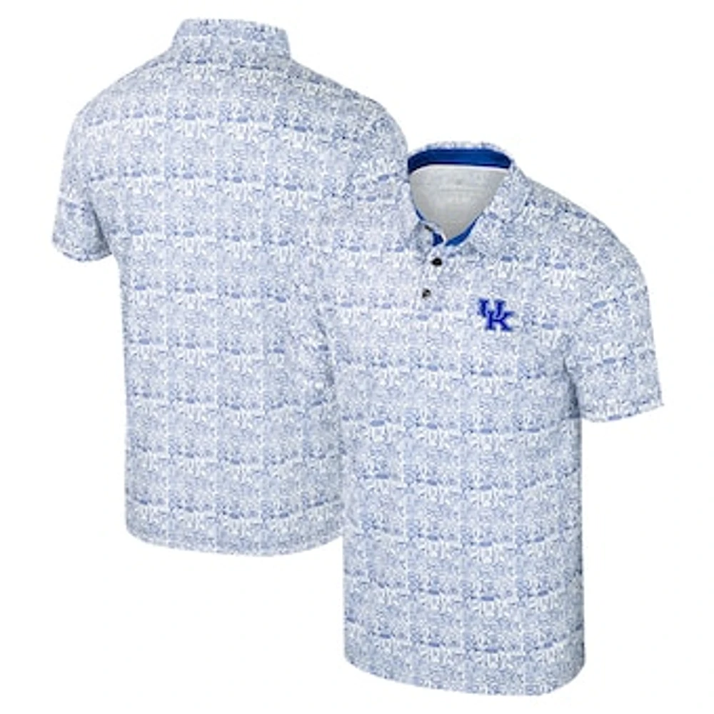 Men's Colosseum Royal Kentucky Wildcats It's Time! Allover Print Polo