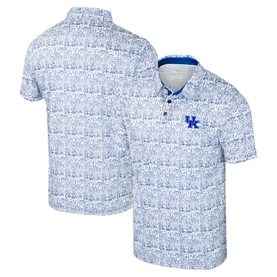 Men's Colosseum Royal Kentucky Wildcats It's Time! Allover Print Polo