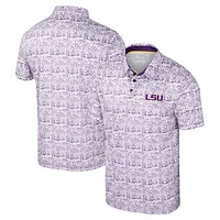 Men's Colosseum Purple LSU Tigers It's Time! Allover Print Polo