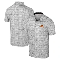 Men's Colosseum Black Minnesota Golden Gophers It's Time! Allover Print Polo