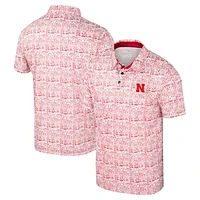 Men's Colosseum Scarlet Nebraska Huskers It's Time! Allover Print Polo