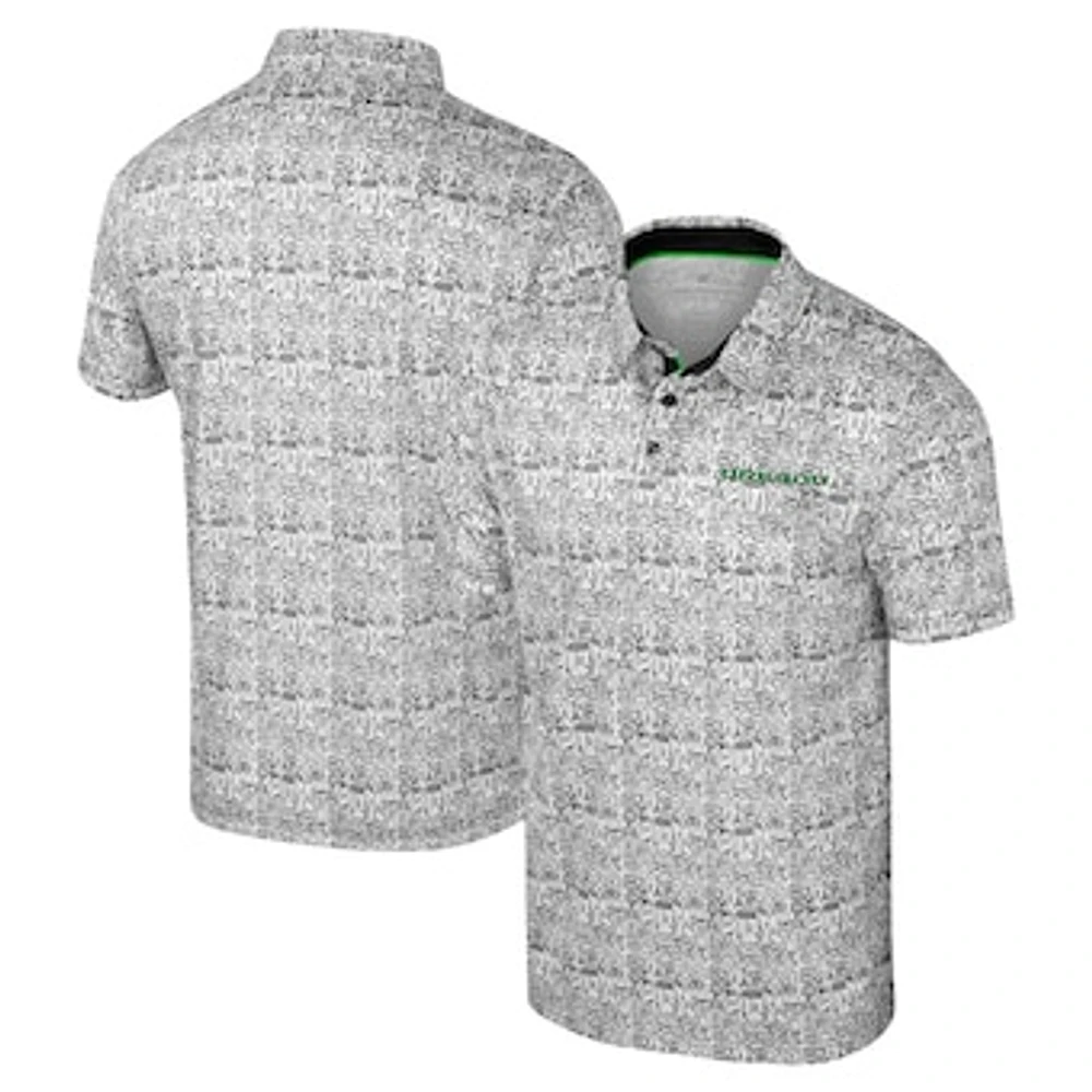 Men's Colosseum Green Oregon Ducks It's Time! Allover Print Polo