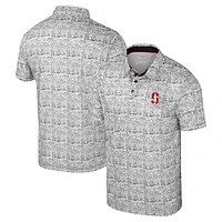 Men's Colosseum Cardinal Stanford It's Time! Allover Print Polo