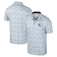 Men's Colosseum Navy Virginia Cavaliers It's Time! Allover Print Polo