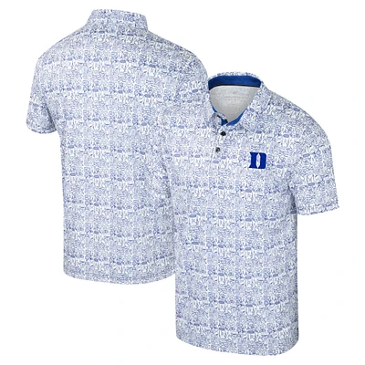 Men's Colosseum Royal Duke Blue Devils It's Time! Allover Print Polo