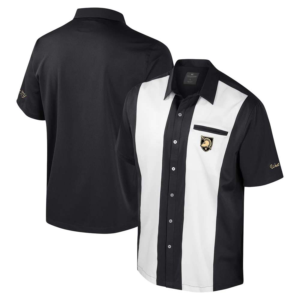 Men's Colosseum Black Army Knights Strike Bowling Button-Up Shirt