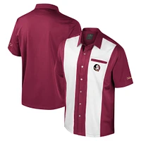 Men's Colosseum Garnet Florida State Seminoles Strike Bowling Button-Up Shirt