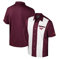 Men's Colosseum Maroon Virginia Tech Hokies Strike Bowling Button-Up Shirt