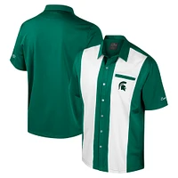 Men's Colosseum Green Michigan State Spartans Strike Bowling Button-Up Shirt