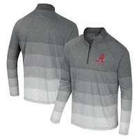 Men's Colosseum  Gray Alabama Crimson Tide AI Striped Mesh Quarter-Zip Raglan Windshirt