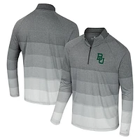 Men's Colosseum  Gray Baylor Bears AI Striped Mesh Quarter-Zip Raglan Windshirt