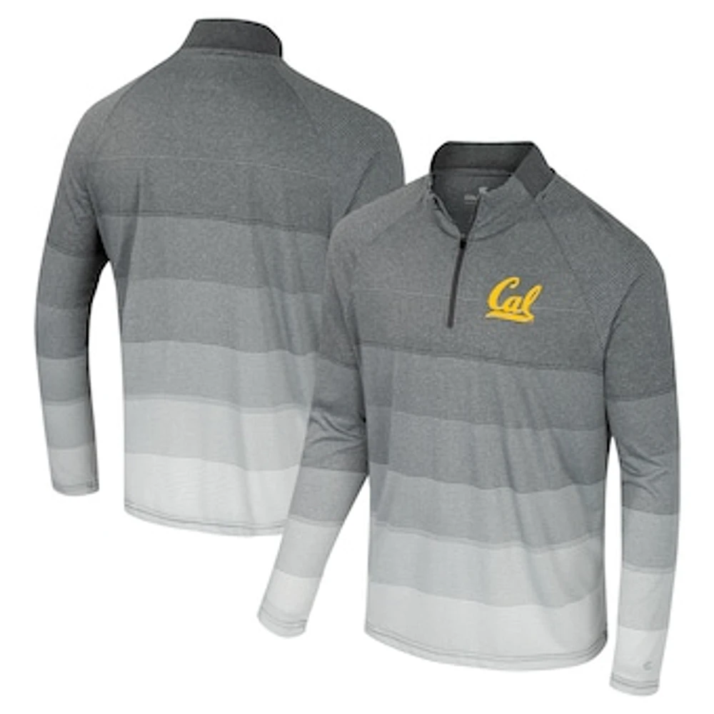 Men's Colosseum  Gray Cal Bears AI Striped Mesh Quarter-Zip Raglan Windshirt