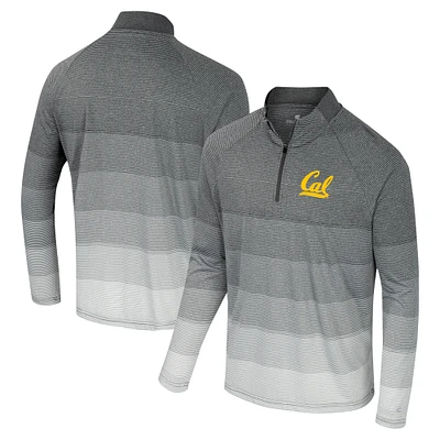 Men's Colosseum  Gray Cal Bears AI Striped Mesh Quarter-Zip Raglan Windshirt