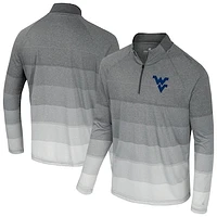 Men's Colosseum  Gray West Virginia Mountaineers AI Striped Mesh Quarter-Zip Raglan Windshirt