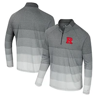 Men's Colosseum  Gray Rutgers Scarlet Knights AI Striped Mesh Quarter-Zip Raglan Windshirt