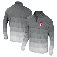 Men's Colosseum  Gray Stanford Cardinal AI Striped Mesh Quarter-Zip Raglan Windshirt