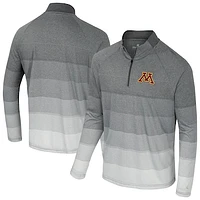 Men's Colosseum  Gray Minnesota Golden Gophers AI Striped Mesh Quarter-Zip Raglan Windshirt