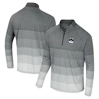 Men's Colosseum  Gray UConn Huskies AI Striped Mesh Quarter-Zip Raglan Windshirt