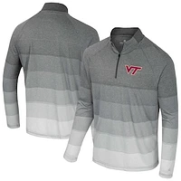 Men's Colosseum  Gray Virginia Tech Hokies AI Striped Mesh Quarter-Zip Raglan Windshirt