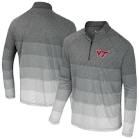 Men's Colosseum  Gray Virginia Tech Hokies AI Striped Mesh Quarter-Zip Raglan Windshirt