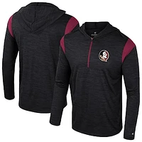 Men's Colosseum Black Florida State Seminoles Dozer Half-Zip Windshirt