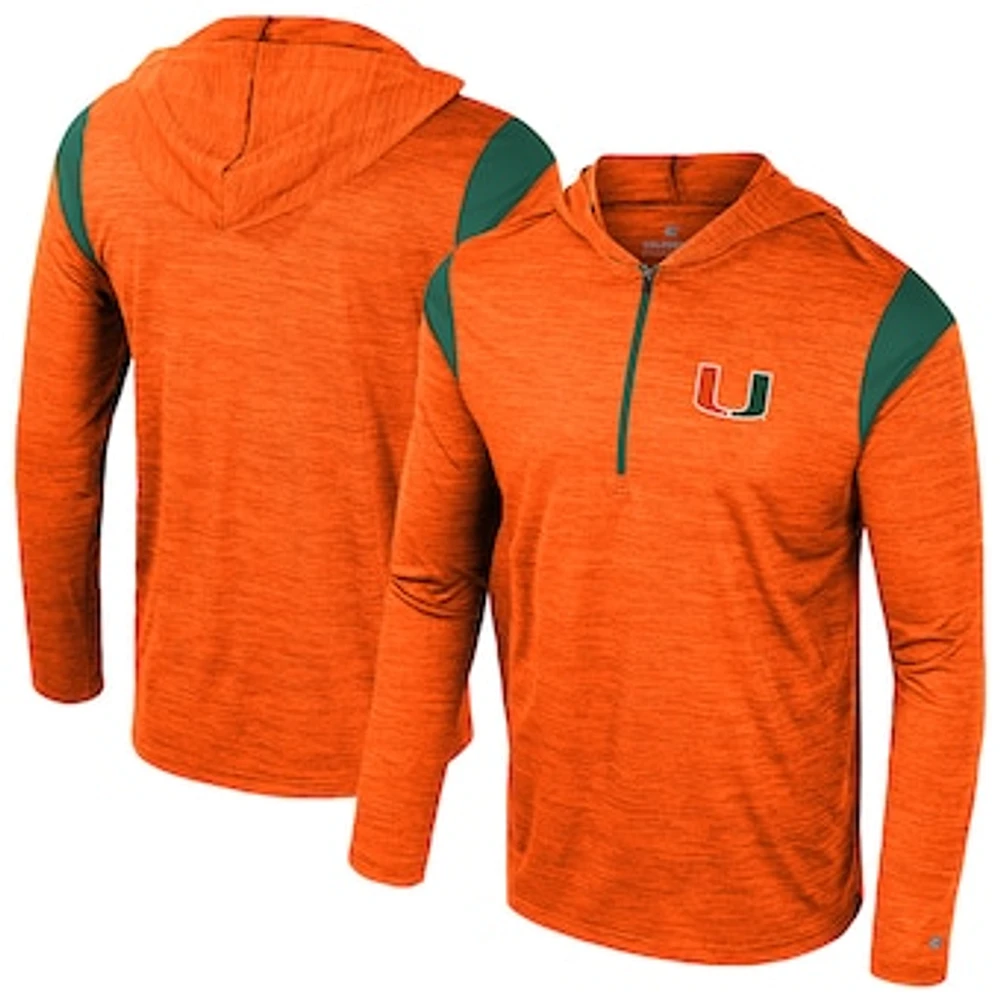 Men's Colosseum Orange Miami Hurricanes Dozer Half-Zip Windshirt