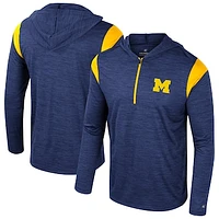 Men's Colosseum Navy Michigan Wolverines Dozer Half-Zip Windshirt