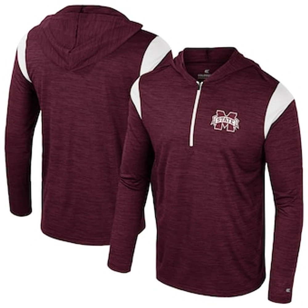 Men's Colosseum Maroon Mississippi State Bulldogs Dozer Half-Zip Windshirt