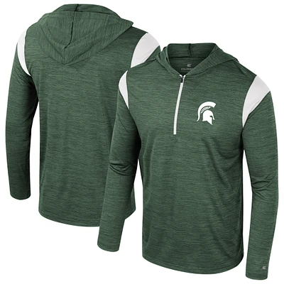 Men's Colosseum Green Michigan State Spartans Dozer Half-Zip Windshirt