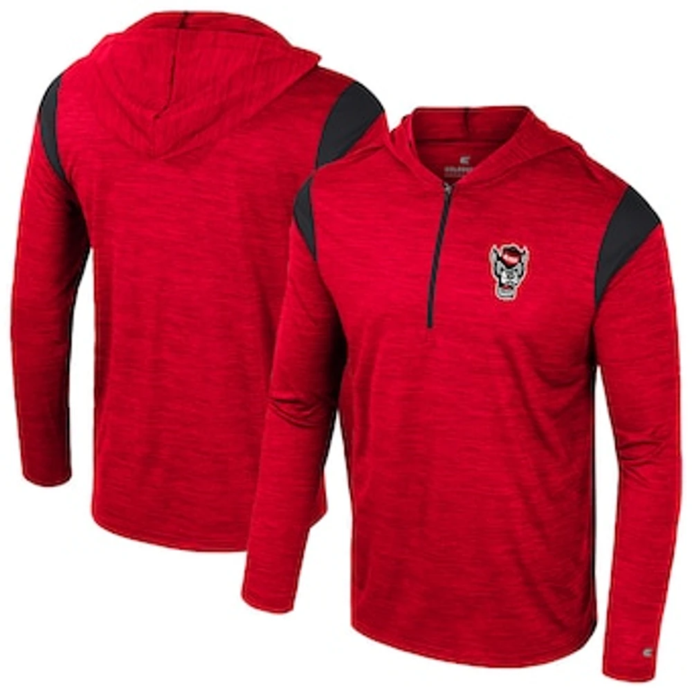 Men's Colosseum Red NC State Wolfpack Dozer Half-Zip Windshirt