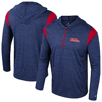 Men's Colosseum Navy Ole Miss Rebels Dozer Half-Zip Windshirt