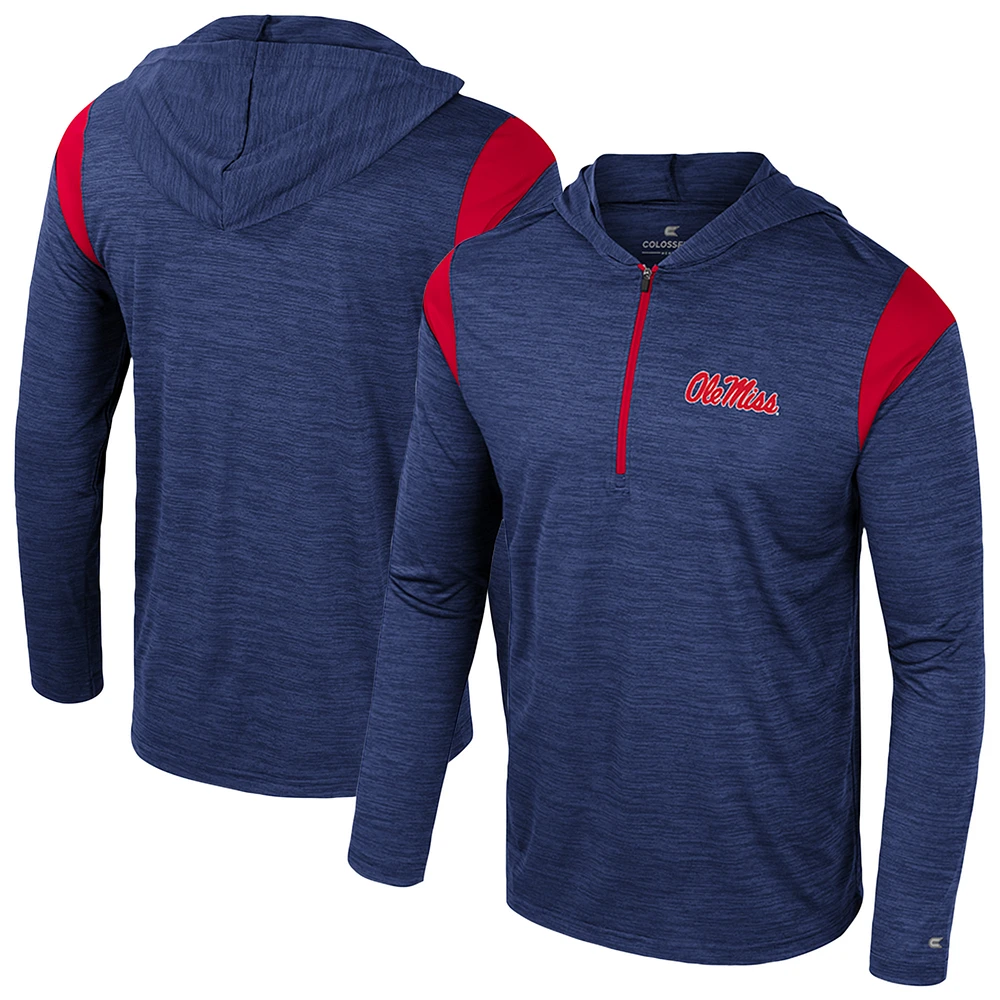 Men's Colosseum Navy Ole Miss Rebels Dozer Half-Zip Windshirt