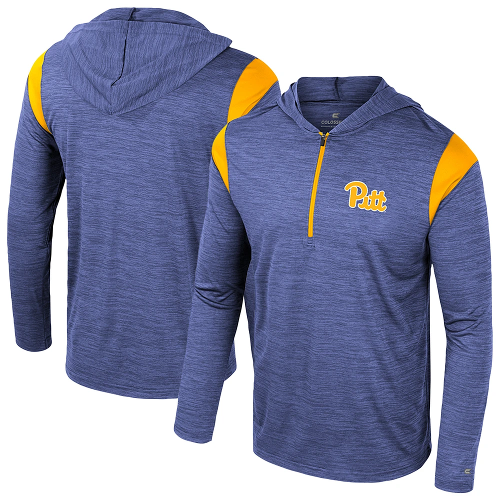 Men's Colosseum Royal Pitt Panthers Dozer Half-Zip Windshirt