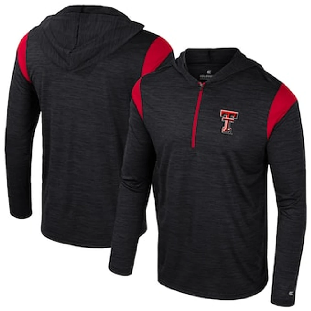 Men's Colosseum Black Texas Tech Red Raiders Dozer Half-Zip Windshirt