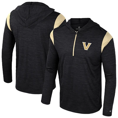 Men's Colosseum Black Vanderbilt Commodores Dozer Half-Zip Windshirt